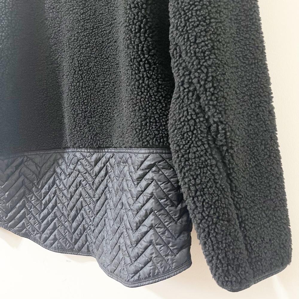 Athleta Cozy Sherpa Snap Sweatshirt Black Size Medium - Picture 12 of 14